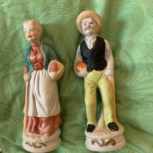 Vintage hand painted ma and pa Figurines